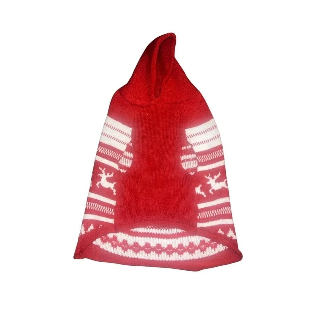 Dog Pet Hoodie. Reindeer. Red and White. XL. Runs small